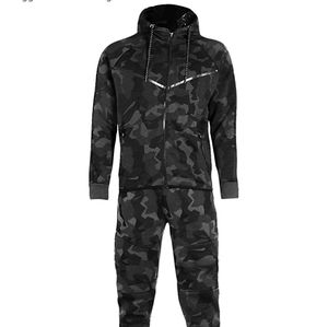 Men's Camo tracksuit sweatsuit black, gray